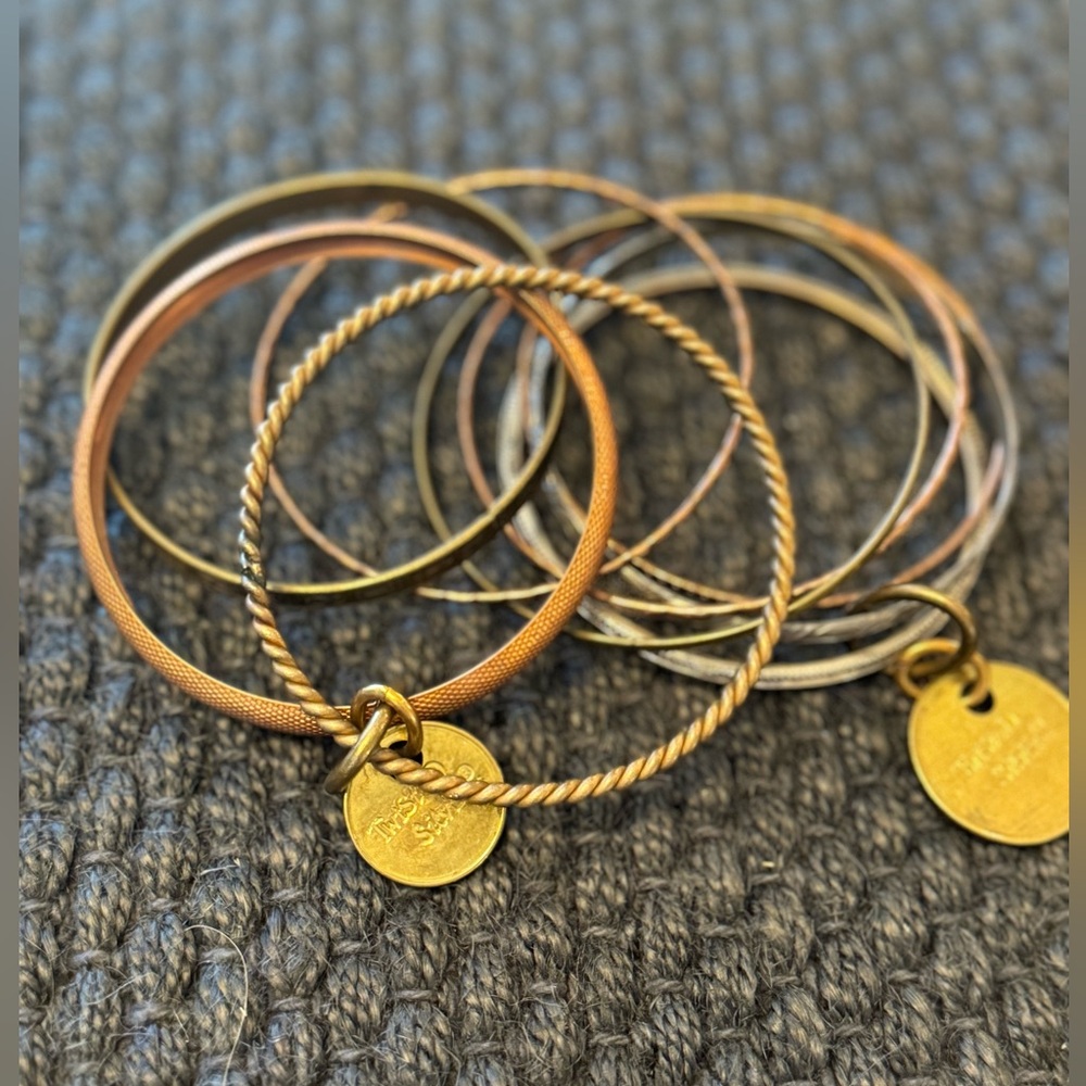 Twisted Silver 10 Piece Bangle Bracelets Jewelry